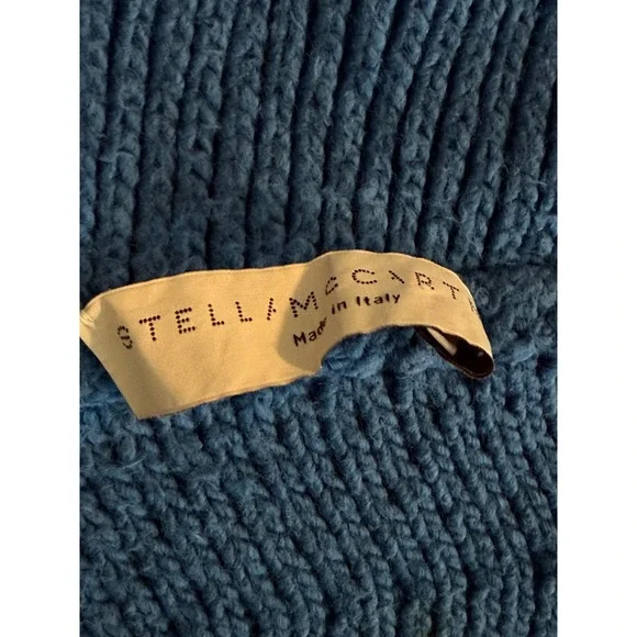 Vintage 1990s Stella McCartney Cerulean Blue Peplum Cardigan Short Sleeve Sz 40